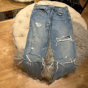Grlfrnd destroyed ankle jeans
